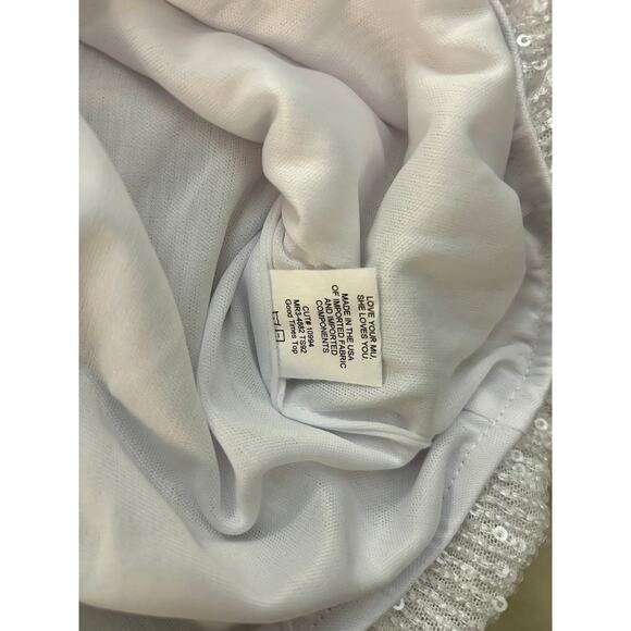 Show Me Your Mumu Good Time White Sequin Top Medium NWT Long Sleeve Party Blouse - Picture 6 of 8